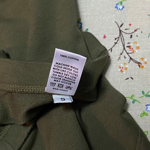 Cotton Citizen Milan Biker Short Olive Green Small Cotton Terry Stretchy Cozy - Picture 4 of 9